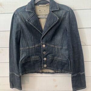 Dkny Blue Jean Jacket Cropped Fitted Design in size Medium